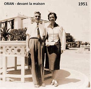 Oran - devant la maison - 1951